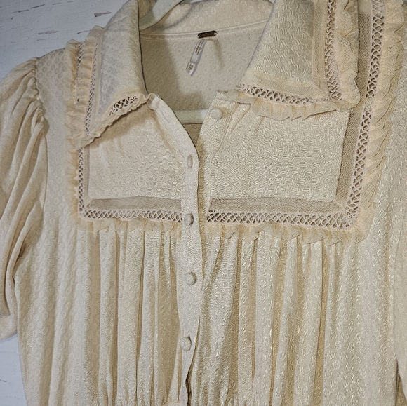 FREE PEOPLE Warm Glow Mini Dress petal bloom light pink/peach NWOT XS - Picture 5 of 8